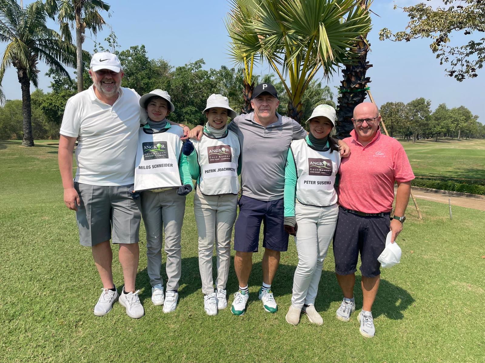 A group together on a golf course from Patrik’s travel archive